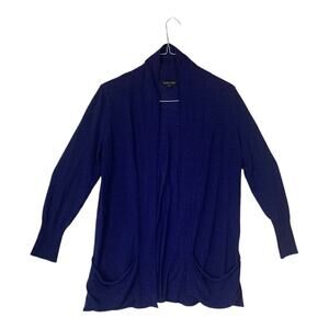 Eileen Fisher womens medium dark blue cardigan merino wool casual business